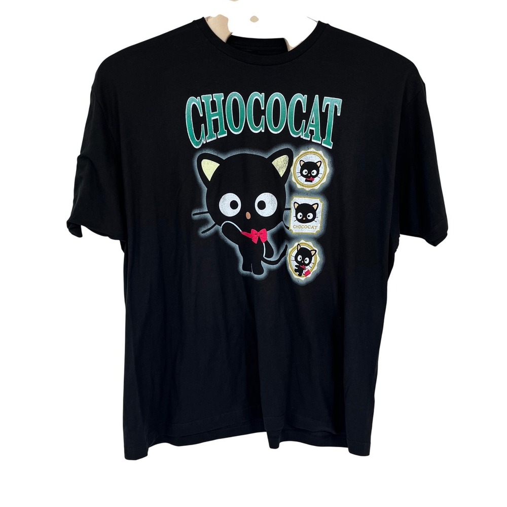 Sanrio Chococat T-Shirt Mens 3XL Black SanrioCore Harajuku Streetwear Kawaii